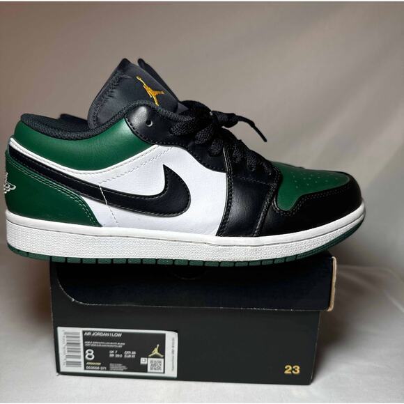Size 8 - Nike Air Jordan 1 Low Green Toe Men's Shoes - Picture 1 of 11